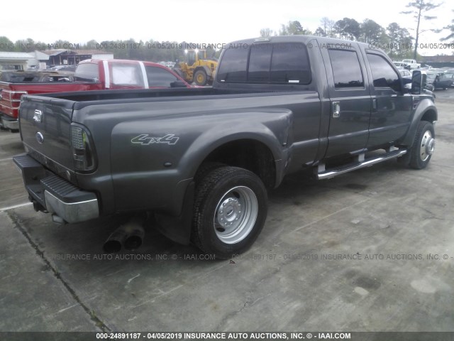 1FTXW43R28EA42845 - 2008 FORD F450 SUPER DUTY GRAY photo 4