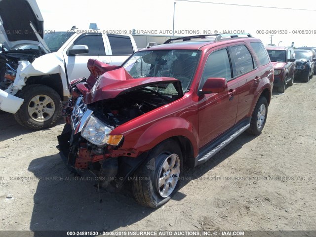 1FMCU0E72CKB75507 - 2012 FORD ESCAPE LIMITED RED photo 2