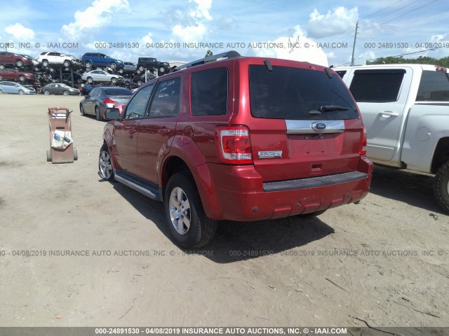 1FMCU0E72CKB75507 - 2012 FORD ESCAPE LIMITED RED photo 3