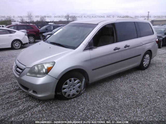 5FNRL38296B089390 - 2006 HONDA ODYSSEY LX Champagne photo 2