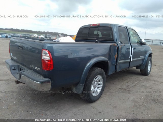 5TBBT44185S461499 - 2005 TOYOTA TUNDRA ACCESS CAB SR5 BLUE photo 4