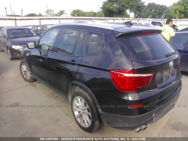 5UXWX9C5XD0D04638 - 2013 BMW X3 XDRIVE28I BLACK photo 3