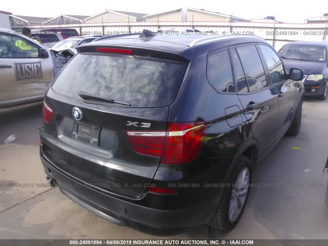 5UXWX9C5XD0D04638 - 2013 BMW X3 XDRIVE28I BLACK photo 4