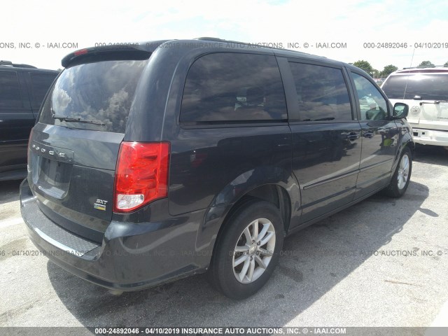 2C4RDGCG1ER253063 - 2014 DODGE GRAND CARAVAN SXT Dark Blue photo 4