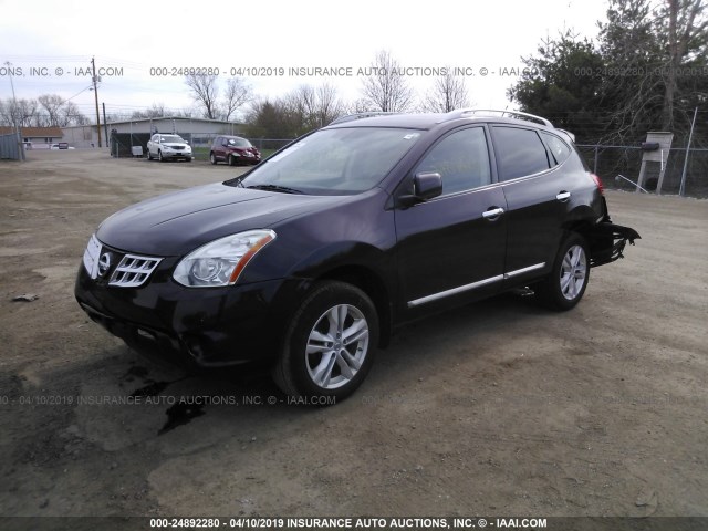 JN8AS5MV0CW355158 - 2012 NISSAN ROGUE S/SV BLACK photo 2