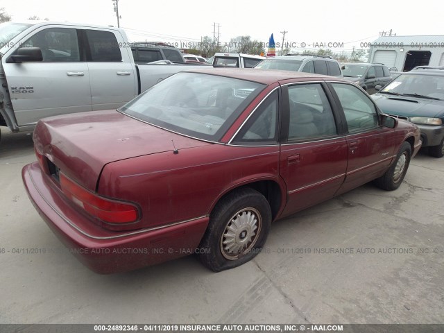 2G4WB52L6S1423869 - 1995 BUICK REGAL CUSTOM MAROON photo 4