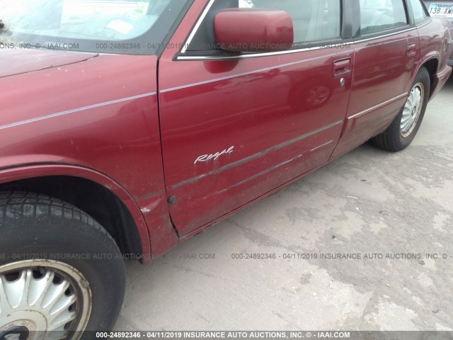 2G4WB52L6S1423869 - 1995 BUICK REGAL CUSTOM MAROON photo 6