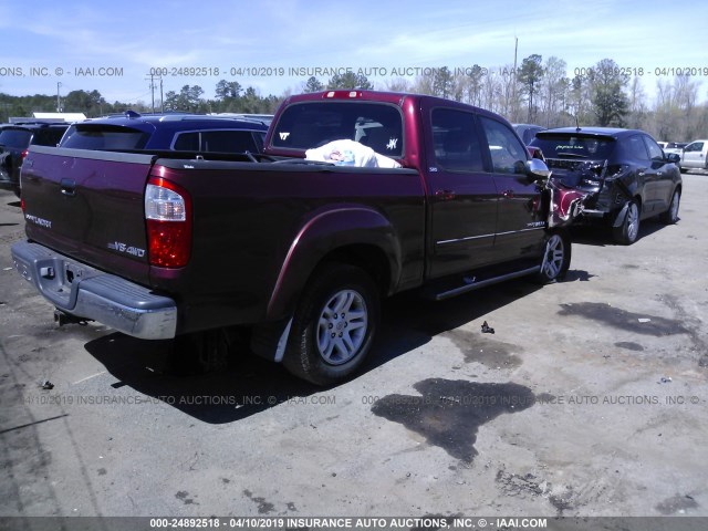 5TBDT44196S532235 - 2006 TOYOTA TUNDRA DOUBLE CAB SR5 RED photo 4