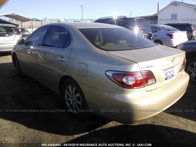 JTHBF30G725023334 - 2002 LEXUS ES 300 GOLD photo 3