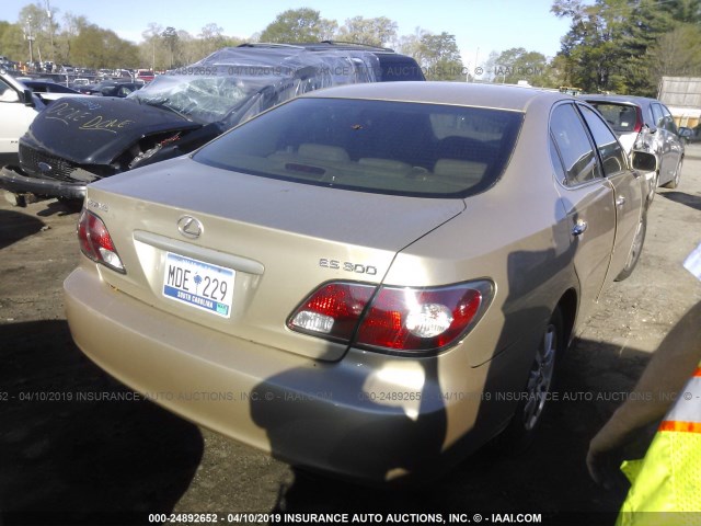 JTHBF30G725023334 - 2002 LEXUS ES 300 GOLD photo 4