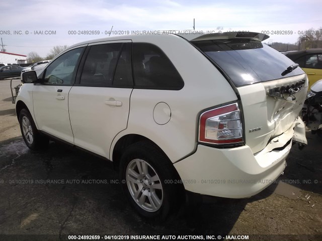 2FMDK38C07BB58497 - 2007 FORD EDGE SEL WHITE photo 3