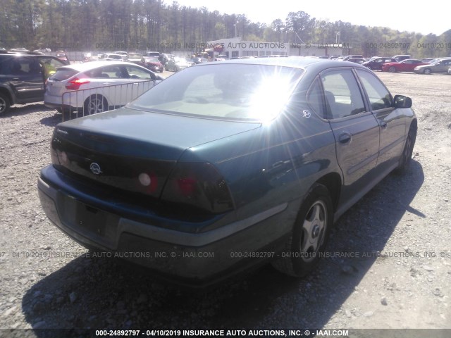 2G1WF52E819265649 - 2001 CHEVROLET IMPALA GREEN photo 4