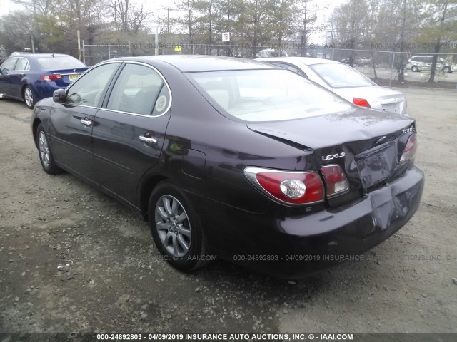 JTHBF30G130105221 - 2003 LEXUS ES 300 BURGUNDY photo 3