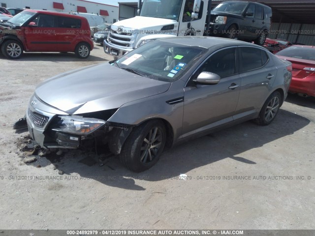 5XXGN4A70DG208581 - 2013 KIA OPTIMA EX GRAY photo 2