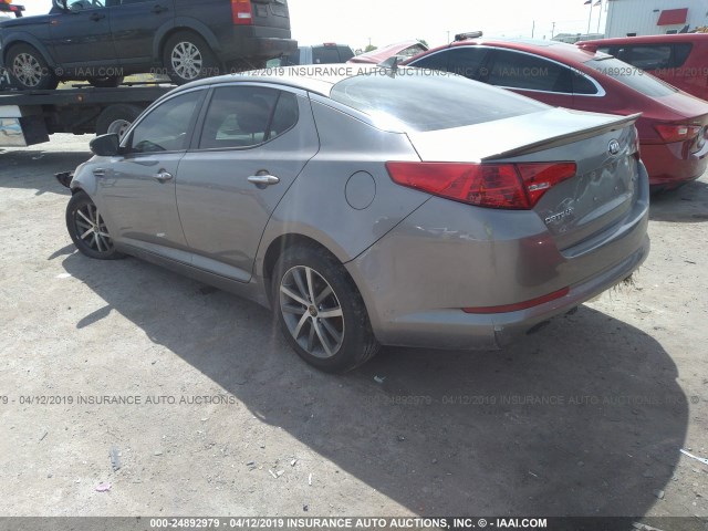 5XXGN4A70DG208581 - 2013 KIA OPTIMA EX GRAY photo 3