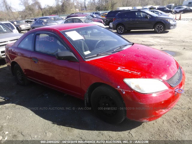 1HGEM221X5L064646 - 2005 HONDA CIVIC DX VP RED photo 1