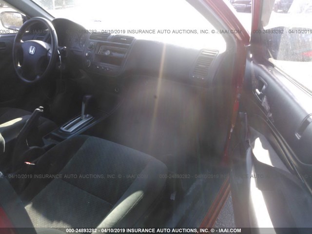 1HGEM221X5L064646 - 2005 HONDA CIVIC DX VP RED photo 5
