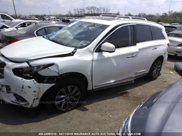 5N1AL0MM2DC333163 - 2013 INFINITI JX35 WHITE photo 2