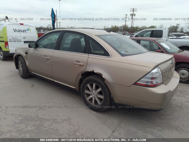 1FAHP24W98G120140 - 2008 FORD TAURUS SEL GOLD photo 3