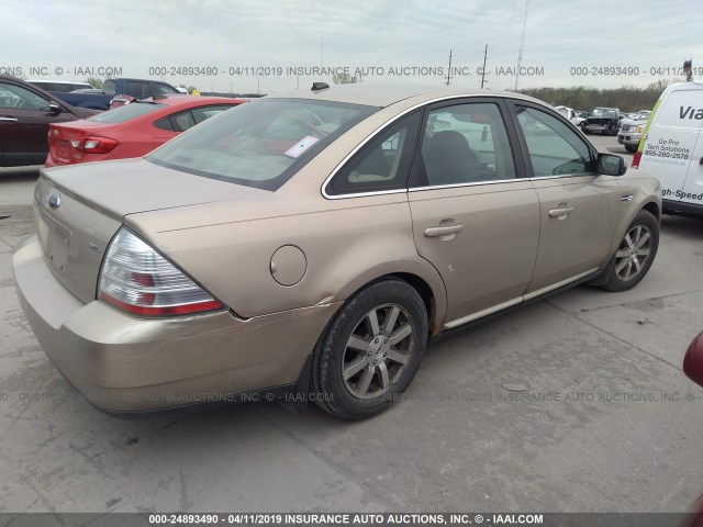 1FAHP24W98G120140 - 2008 FORD TAURUS SEL GOLD photo 4