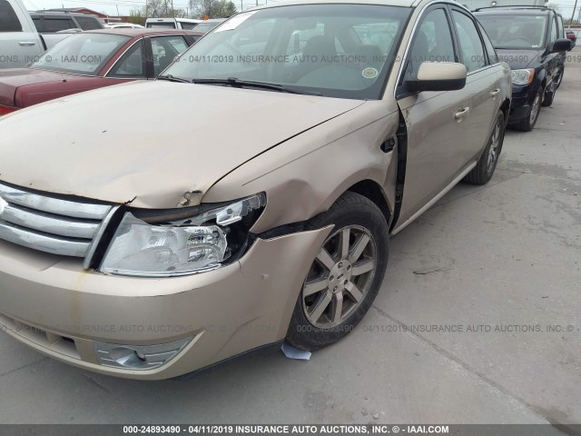 1FAHP24W98G120140 - 2008 FORD TAURUS SEL GOLD photo 6