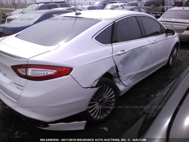 3FA6P0K94ER178704 - 2014 FORD FUSION TITANIUM WHITE photo 4