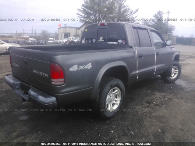 1D7HG38N93S232966 - 2003 DODGE DAKOTA QUAD SPORT GRAY photo 4