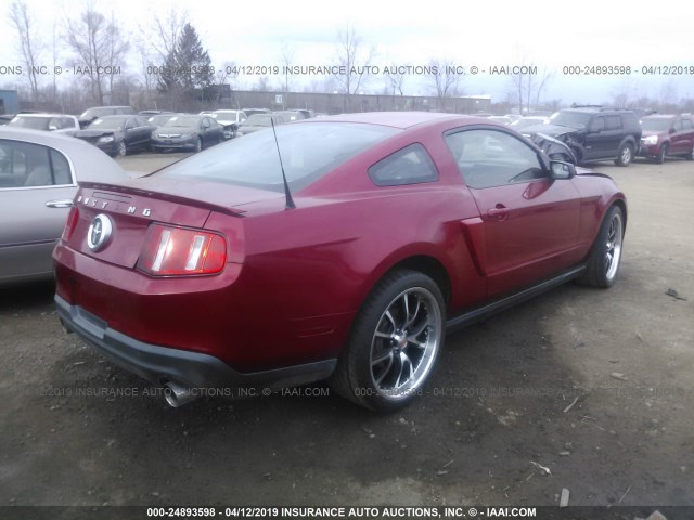 1ZVBP8AM7C5214265 - 2012 FORD MUSTANG MAROON photo 4
