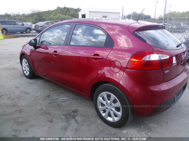 KNADM5A31C6093010 - 2012 KIA RIO LX RED photo 3