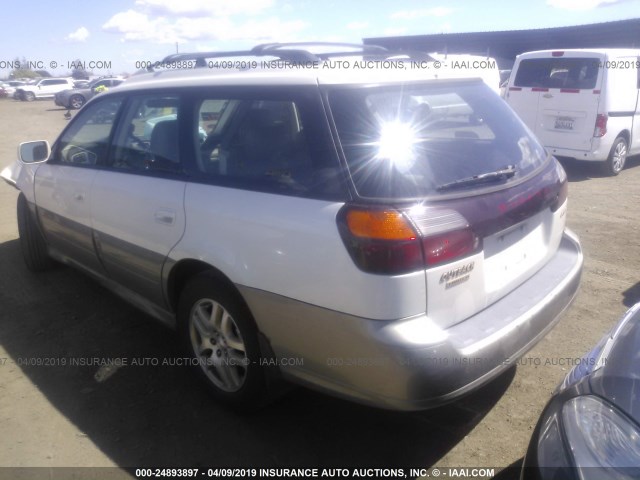 4S3BH686227611753 - 2002 SUBARU LEGACY OUTBACK LIMITED WHITE photo 3