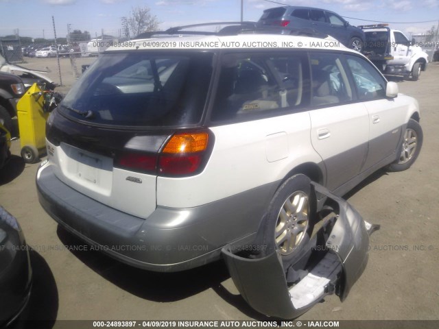 4S3BH686227611753 - 2002 SUBARU LEGACY OUTBACK LIMITED WHITE photo 4