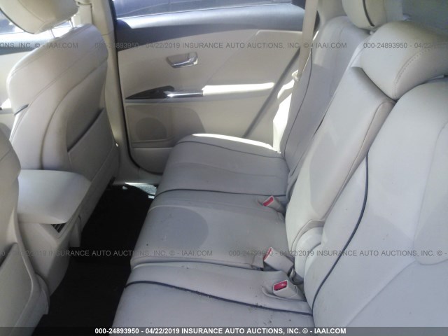 4T3ZA3BB9AU020975 - 2010 TOYOTA VENZA WHITE photo 8