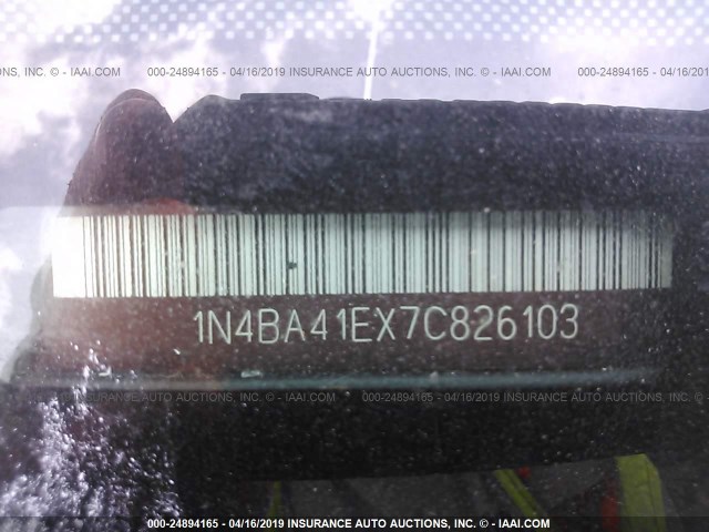 1N4BA41EX7C826103 - 2007 NISSAN MAXIMA SE/SL BLACK photo 9