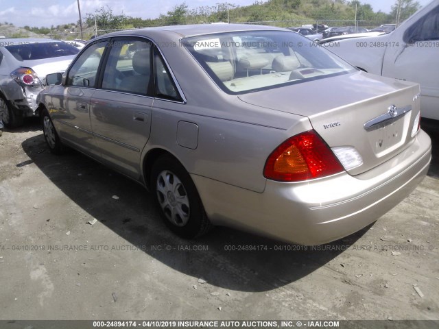 4T1BF28B1YU019942 - 2000 TOYOTA AVALON XL/XLS TAN photo 3