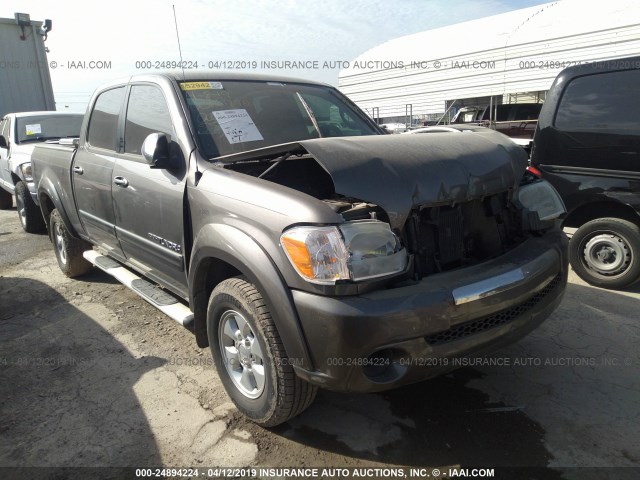 5TBET34196S555058 - 2006 TOYOTA TUNDRA DOUBLE CAB SR5 GRAY photo 1