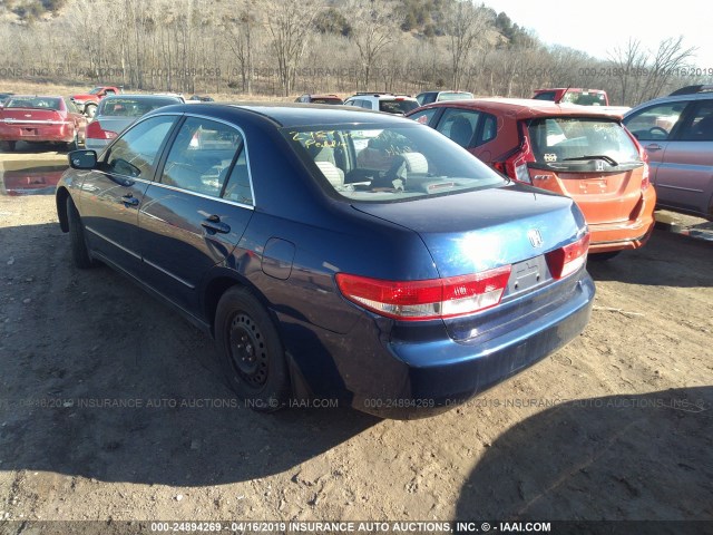 1HGCM66364A093145 - 2004 HONDA ACCORD LX BLUE photo 3