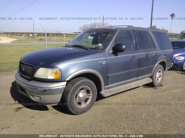 1FMRU17W41LA10392 - 2001 FORD EXPEDITION EDDIE BAUER BLUE photo 2