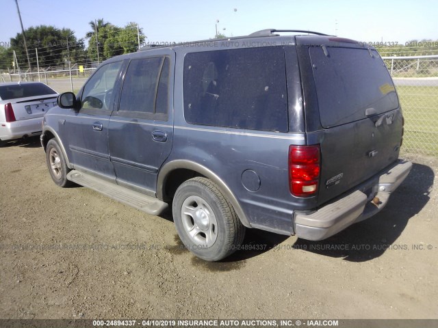 1FMRU17W41LA10392 - 2001 FORD EXPEDITION EDDIE BAUER BLUE photo 3