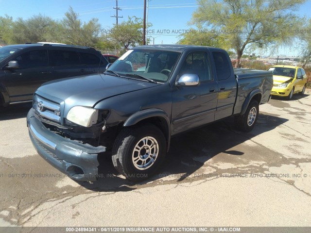 5TBRT34105S459786 - 2005 TOYOTA TUNDRA ACCESS CAB SR5 BLUE photo 2