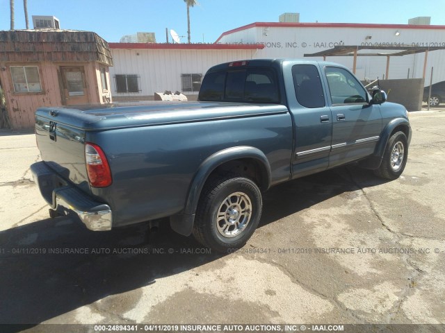 5TBRT34105S459786 - 2005 TOYOTA TUNDRA ACCESS CAB SR5 BLUE photo 4