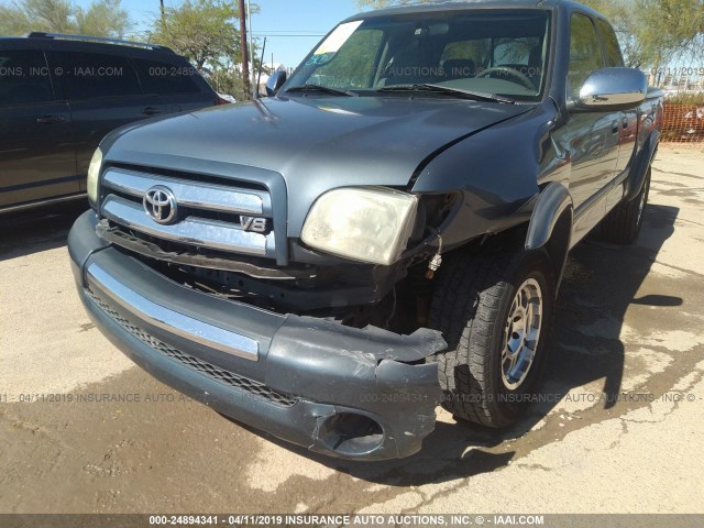 5TBRT34105S459786 - 2005 TOYOTA TUNDRA ACCESS CAB SR5 BLUE photo 6
