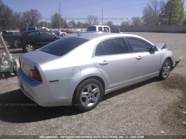 1G1ZB5EB7AF118756 - 2010 CHEVROLET MALIBU LS SILVER photo 4