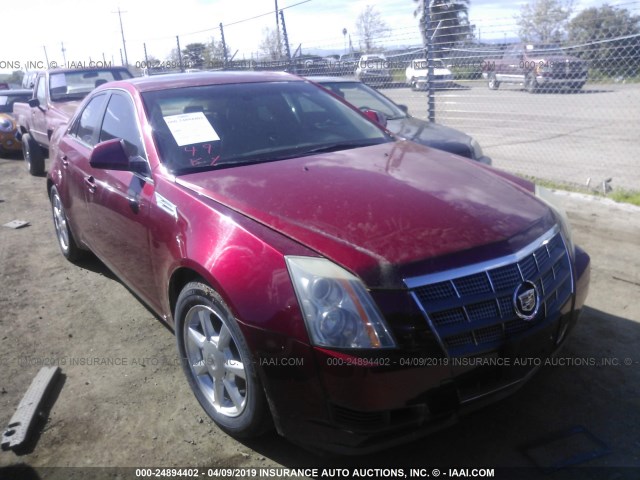 1G6DR57V480176618 - 2008 CADILLAC CTS HI FEATURE V6 RED photo 1