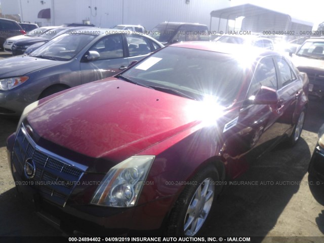 1G6DR57V480176618 - 2008 CADILLAC CTS HI FEATURE V6 RED photo 2