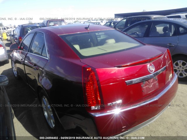 1G6DR57V480176618 - 2008 CADILLAC CTS HI FEATURE V6 RED photo 3