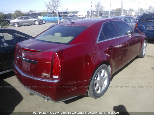 1G6DR57V480176618 - 2008 CADILLAC CTS HI FEATURE V6 RED photo 4