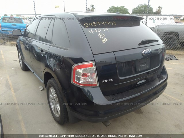 2FMDK36C28BA43288 - 2008 FORD EDGE SE BLACK photo 3