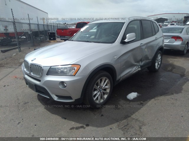 5UXWX9C52E0D23881 - 2014 BMW X3 XDRIVE28I SILVER photo 2