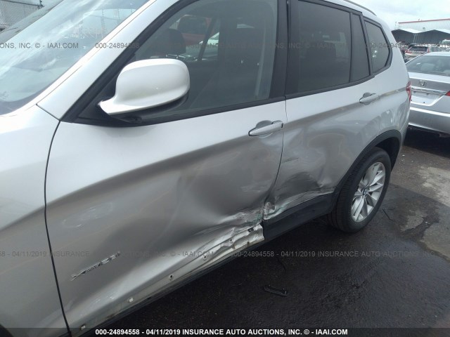 5UXWX9C52E0D23881 - 2014 BMW X3 XDRIVE28I SILVER photo 6