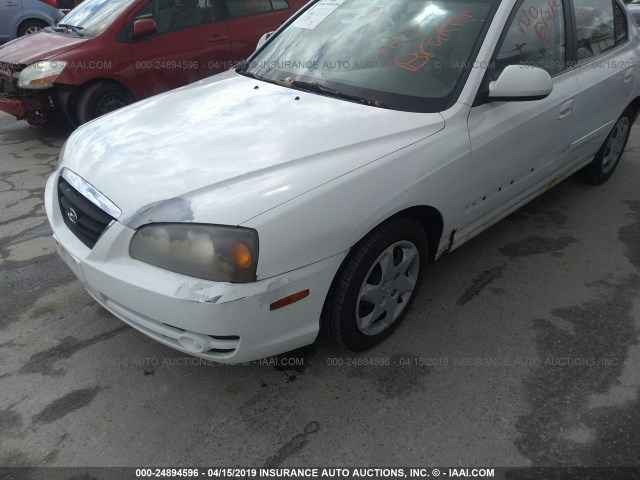 KMHDN46D74U919301 - 2004 HYUNDAI ELANTRA GLS/GT WHITE photo 6